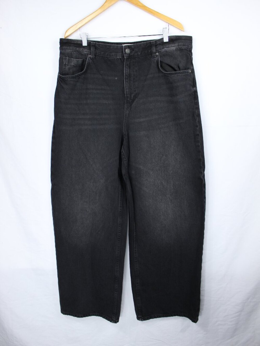COTTON ON SUPER BAGGY MENS JEANS WASHED BLACK WIDE LEG GRUNGE SZ 36-AS-IS GRUNGE